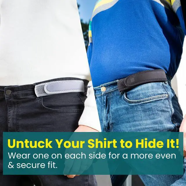 Alt view image 7 of 7 - Pro for Men and Women Elastic No Buckle Invisible Belt Patented Metal Free TSA Soft Adjustable Side Tactical Belt