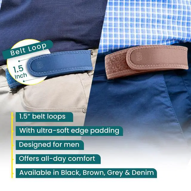 Alt view image 6 of 7 - Pro for Men and Women Elastic No Buckle Invisible Belt Patented Metal Free TSA Soft Adjustable Side Tactical Belt