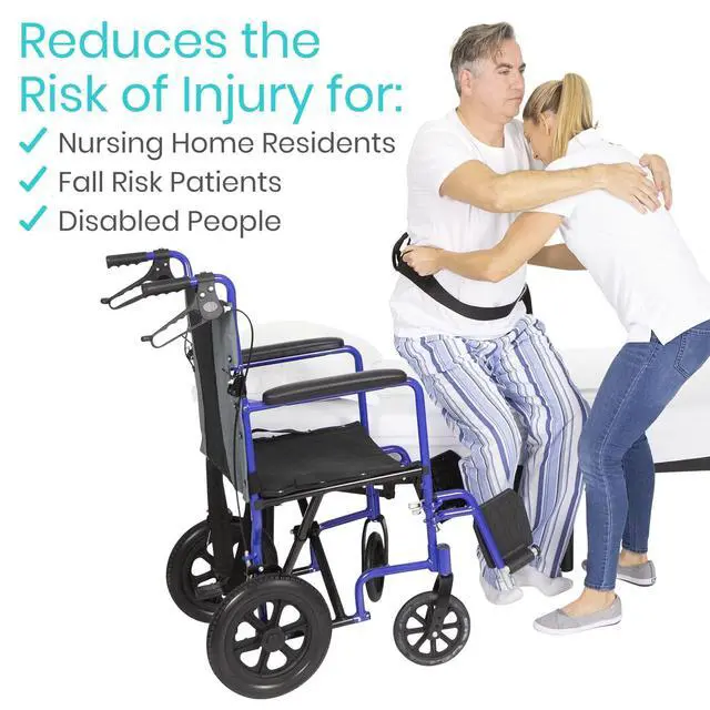 Alt view image 3 of 7 - Gait Belt (350lbs) Transfer Belt with Handles - Medical Nursing Safety Patient Assist - Bariatric, Elderly, Handicap, Physical Therapy - PT Gate Strap Quick Release Metal Buckle, Grabbing Teeth