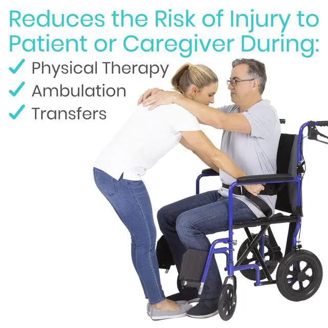 Alt view image 5 of 7 - Gait Belt (350lbs) Transfer Belt with Handles - Medical Nursing Safety Patient Assist - Bariatric, Elderly, Handicap, Physical Therapy - PT Gate Strap Quick Release Metal Buckle, Grabbing Teeth