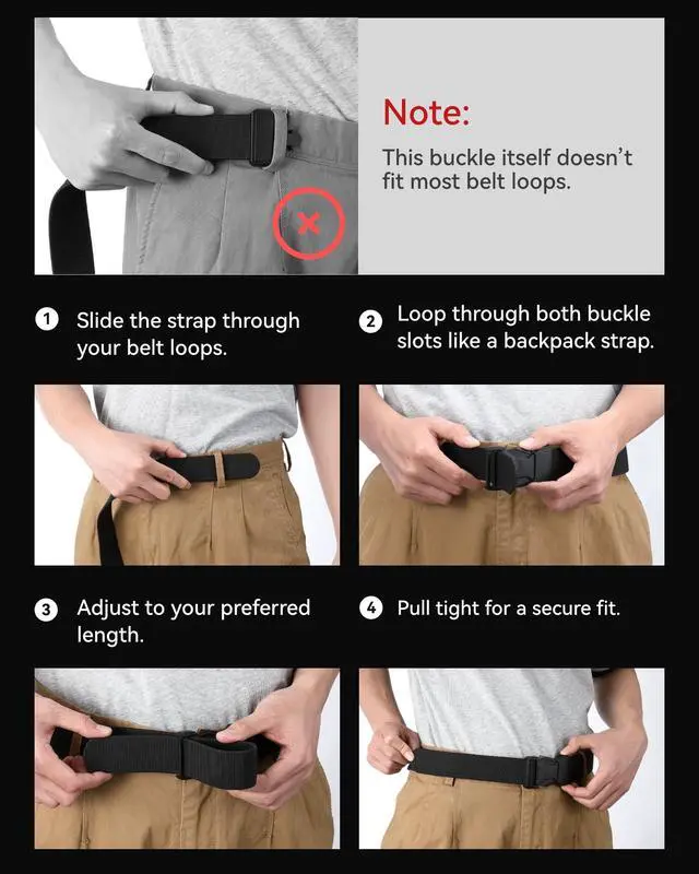 Alt view image 2 of 7 - Tactical Belt - 1.5" Work Belt for Military EDC