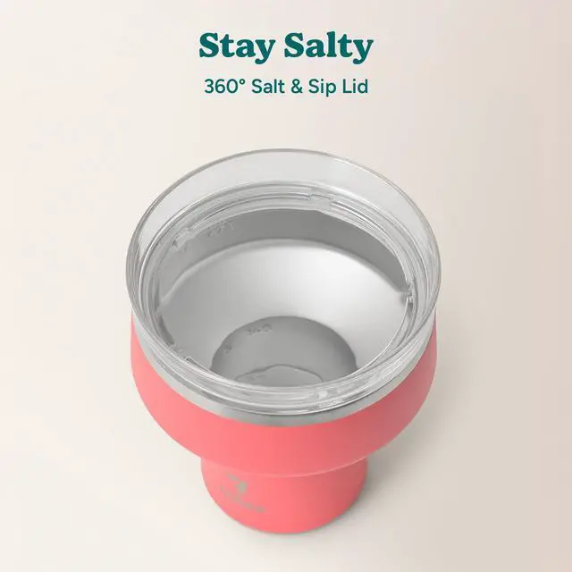 Alt view image 4 of 7 - Saltini 16 oz Cocktail Tumbler - Insulated Margarita Tumbler with Lid - Keeps Drinks Cold for 10 Hours - 360 Sippable Martini Glass Alternative - Shatterproof, Perfect for Parties - Daiquiri