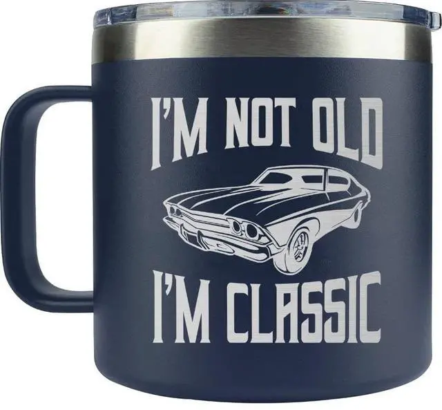 Main image of Dad Gifts from Daughter, Son, Kids on Fathers Day - Fathers Day Gift for Grandpa - Birthday gifts for Grandpa - Dad Birthday gifts - Funny Mug 14oz, Navy Insulated Stainless Steel