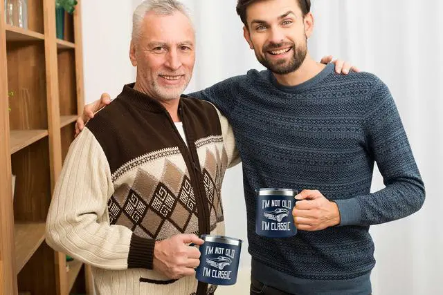Alt view image 6 of 7 - Dad Gifts from Daughter, Son, Kids on Fathers Day - Fathers Day Gift for Grandpa - Birthday gifts for Grandpa - Dad Birthday gifts - Funny Mug 14oz, Navy Insulated Stainless Steel