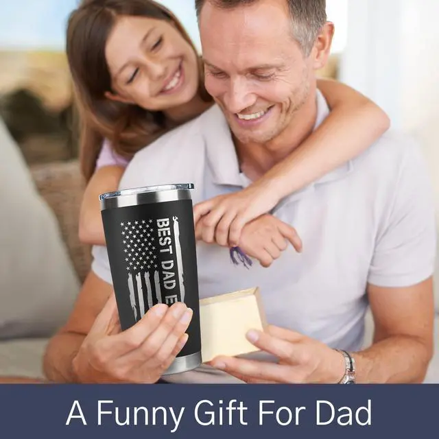 Alt view image 3 of 7 - Gifts for Dad from Daughter, Son - Dad Gifts - Birthday, Fathers Day, Father's Day Gift for Dads - New Dads Gift for Men - 20 Oz Stainless Steel Tumbler