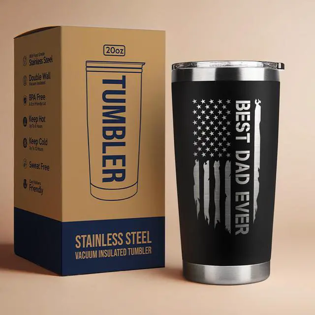 Alt view image 7 of 7 - Gifts for Dad from Daughter, Son - Dad Gifts - Birthday, Fathers Day, Father's Day Gift for Dads - New Dads Gift for Men - 20 Oz Stainless Steel Tumbler