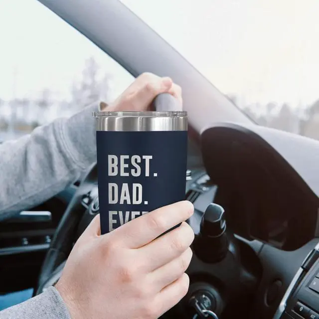Alt view image 5 of 7 - Dad Gifts from Daughter Son - Navy 20 oz Stainless Steel Insulated Coffee Tumbler with Lid - Father Day Gifts for Men Him Husband Who Wants Nothing, Mens Dad Birthday Gift Ideas