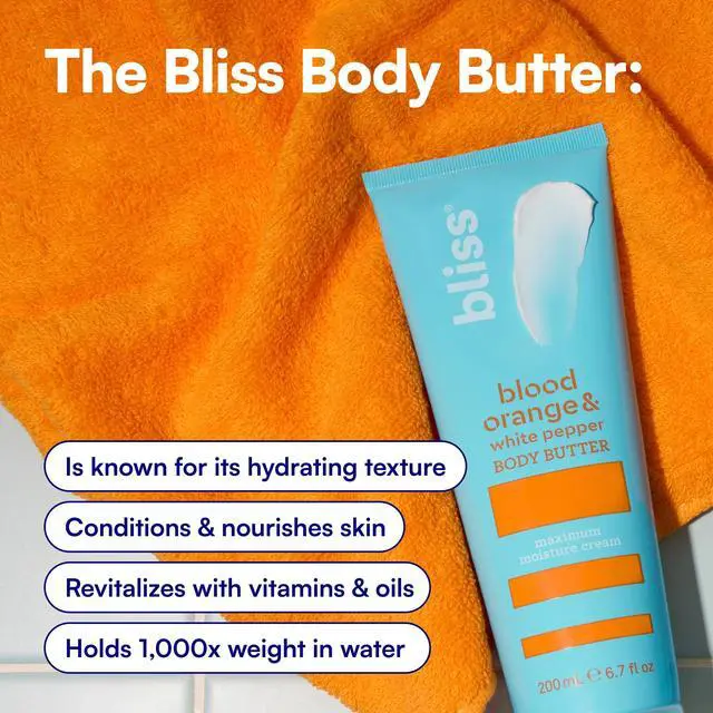 Alt view image 4 of 7 - Body Butter - Blood Orange and White Pepper - Maximum Moisture Cream - 6.7 Fl Oz - Body Lotion for Dry Skin - Long-Lasting Moisturizer for Women & Men - Vegan and Cruelty-Free