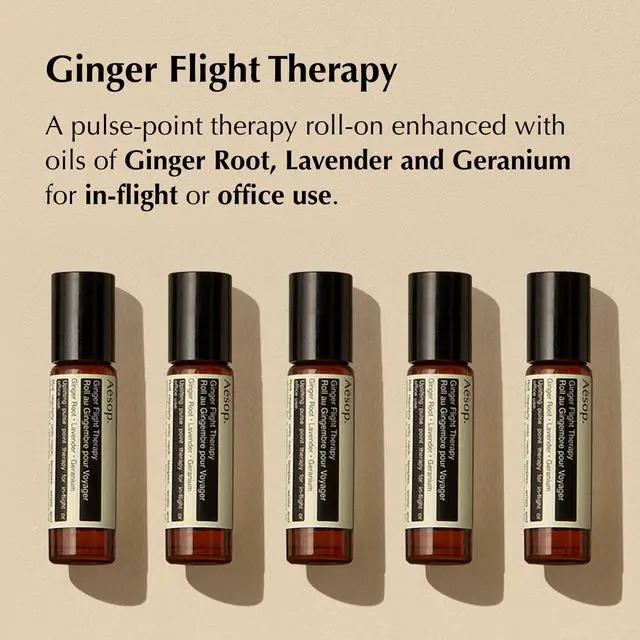 Alt view image 2 of 5 - Ginger Flight Therapy | Aromatic Anti-Nausea, Calming Pulse-Point Roll-On with Ginger and Lavender Oil | for Travel or Daily Use | 0.3 fl oz