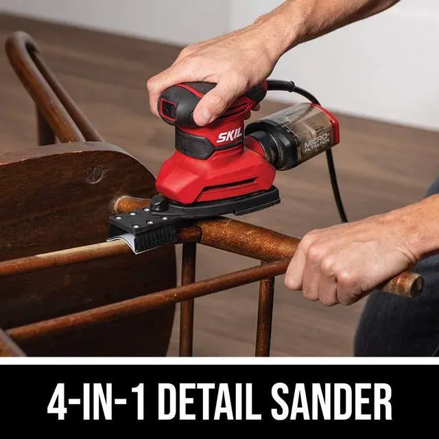 Alt view image 3 of 7 - Corded Multi-Function Detail Sander with Micro-Filter Dust Box 3 Additional Attachments & 12pc Sanding Sheet- SR232301