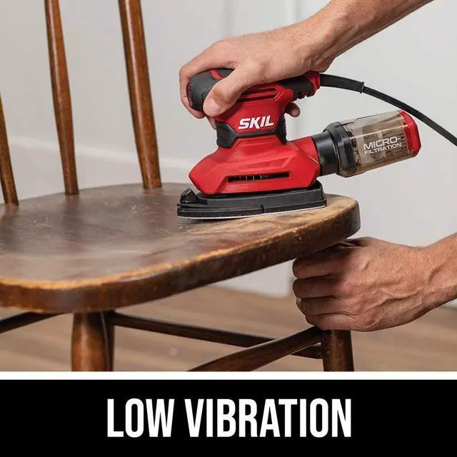 Alt view image 5 of 7 - Corded Multi-Function Detail Sander with Micro-Filter Dust Box 3 Additional Attachments & 12pc Sanding Sheet- SR232301