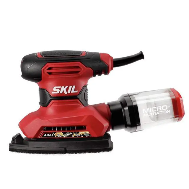 Alt view image 6 of 7 - Corded Multi-Function Detail Sander with Micro-Filter Dust Box 3 Additional Attachments & 12pc Sanding Sheet- SR232301
