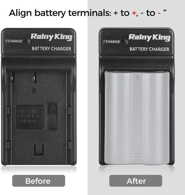 Alt view image 6 of 7 - EN-EL3e/EN-EL3/EN-EL3a Battery Charger,Replacement for MH-18, MH-18a,MH-19 Charger, Compatible with Nikon D100, D100 SLR, D200, D300, D300s, D50, D70, D70s, D80, D90, DSLR D700, E880