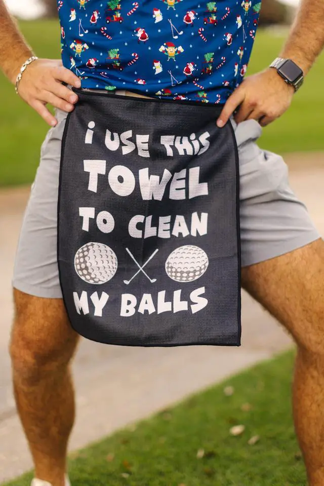 Alt view image 4 of 5 - Funny Golf Towel with Bag Clip, Waffle Weave Microfiber Towel for Cleaning Golf Clubs & Balls, Funny Golf Gift for Golfers & Dads
