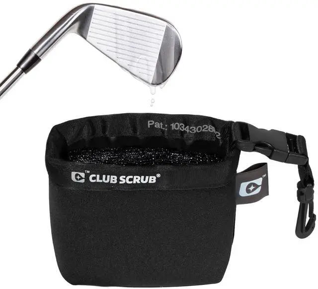 Main image of Original Golf Club and Golf Ball Cleaning Bag, Clean Face Technology Liner, Waterproof Neoprene Exterior, Detachable Clip, Machine Washable, Cleans Club Grooves, Golf Towel, Black