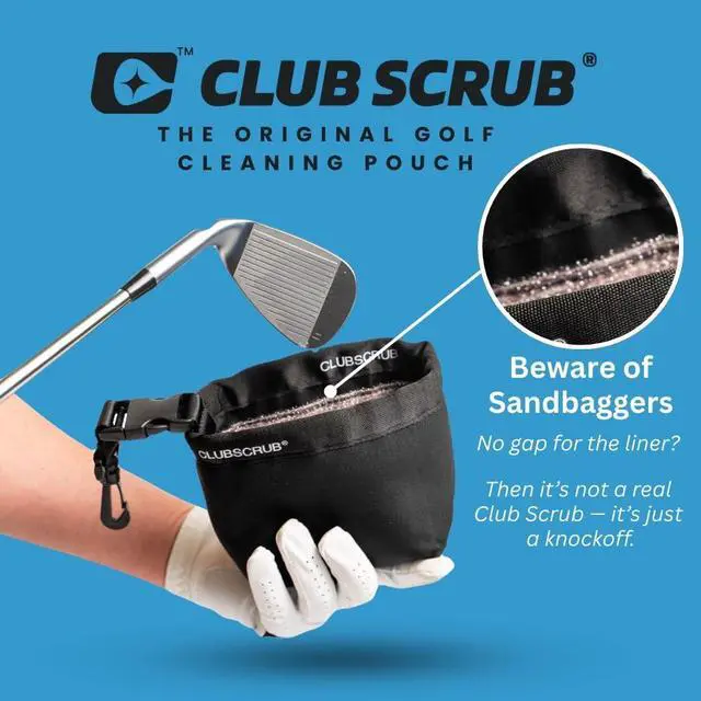 Alt view image 5 of 7 - Original Golf Club and Golf Ball Cleaning Bag, Clean Face Technology Liner, Waterproof Neoprene Exterior, Detachable Clip, Machine Washable, Cleans Club Grooves, Golf Towel, Black