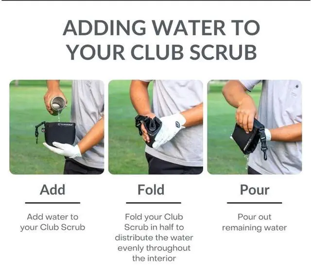 Alt view image 7 of 7 - Original Golf Club and Golf Ball Cleaning Bag, Clean Face Technology Liner, Waterproof Neoprene Exterior, Detachable Clip, Machine Washable, Cleans Club Grooves, Golf Towel, Black