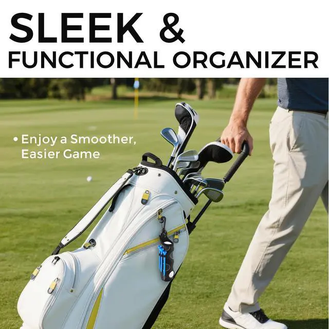 Alt view image 6 of 7 - 21 Pcs Golf Essentials Kit, Golf Club Cleaning Kit - Golf Club Brush & Golf Towel, Golf Ball Bag & Tees Holder & 2 Sizes Tees, Divot Repair Tool & Ball Marker, Must Haves Golf Accessories