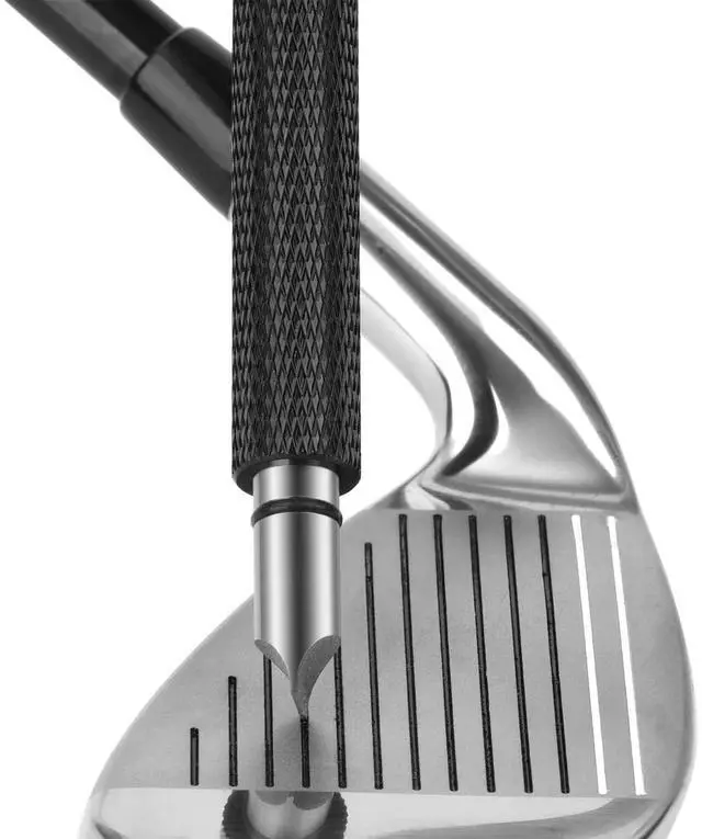 Main image of Golf Club Groove Sharpener, Re-Grooving Tool and Cleaner for Wedges & Irons - Generate Optimal Backspin - Suitable for U & V-Grooves, Black