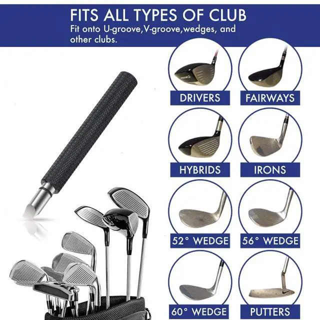 Alt view image 5 of 7 - Golf Club Groove Sharpener, Re-Grooving Tool and Cleaner for Wedges & Irons - Generate Optimal Backspin - Suitable for U & V-Grooves, Black