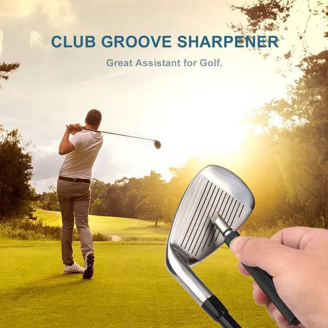 Alt view image 7 of 7 - Golf Club Groove Sharpener, Re-Grooving Tool and Cleaner for Wedges & Irons - Generate Optimal Backspin - Suitable for U & V-Grooves, Black