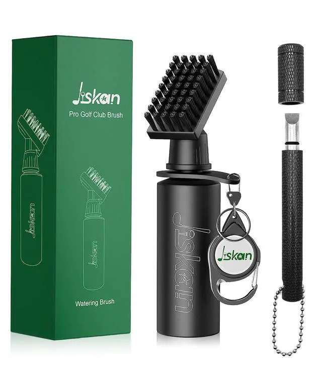 Main image of Pro Golf Club Cleaner Brush Golf Groove Sharpener Tool with Retainer Clip and Squeeze Water Bottle 7.5 Inches Holds 4 Ounces of Water, Essentials Golf Bag Accessories Best Golf Gifts for Men