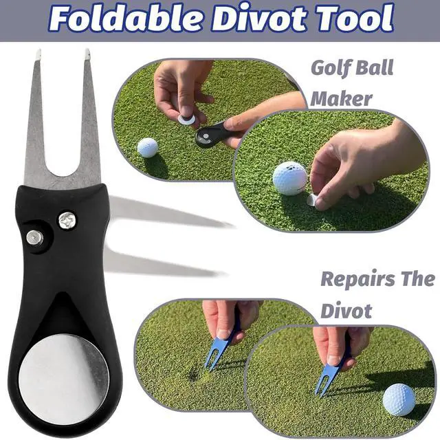 Alt view image 4 of 7 - 7Pcs Golf Accessories Kit, Include Golf Club Cleaner Towel Ball Bag Divot Tool Score Counter Range Chart Card Tee Elevator