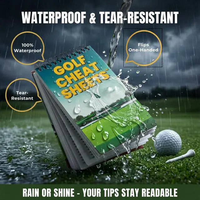 Alt view image 6 of 7 - Golf Cheat Sheets - 175+ Quick Reference Tips Across 36 Shot Types in a Waterproof Pocket Guide - Driving, Short Game & Putting Reference for Beginners - Great Golf Gifts for Golfers