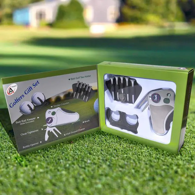 Alt view image 2 of 7 - Golfer's Best Golf Gift Set: Tool - Stroke Counter, Divot Tool Repair, Brush, Ball Marker, Cleat Tightener, Club Groove Cleaner Belt Tee Holder Tees Belt Ball Holder - Gift Idea for Men Women