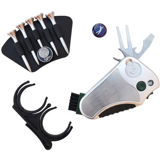 Alt view image 3 of 7 - Golfer's Best Golf Gift Set: Tool - Stroke Counter, Divot Tool Repair, Brush, Ball Marker, Cleat Tightener, Club Groove Cleaner Belt Tee Holder Tees Belt Ball Holder - Gift Idea for Men Women