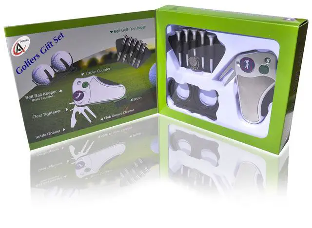 Alt view image 7 of 7 - Golfer's Best Golf Gift Set: Tool - Stroke Counter, Divot Tool Repair, Brush, Ball Marker, Cleat Tightener, Club Groove Cleaner Belt Tee Holder Tees Belt Ball Holder - Gift Idea for Men Women