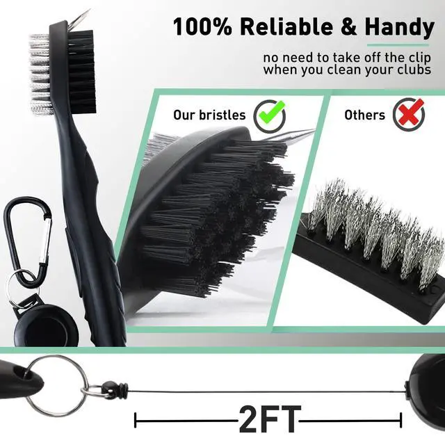 Alt view image 3 of 7 - Golf Essentials Kit, 29 in 1 Golf Club Cleaning Kit - Golf Towel, Golf Club Brush, Gift Golf Balls, Golf Line Stencils and Pens, Golf Tee and Markers, Golf Divot Repair Tool - Golf Accessories for Men
