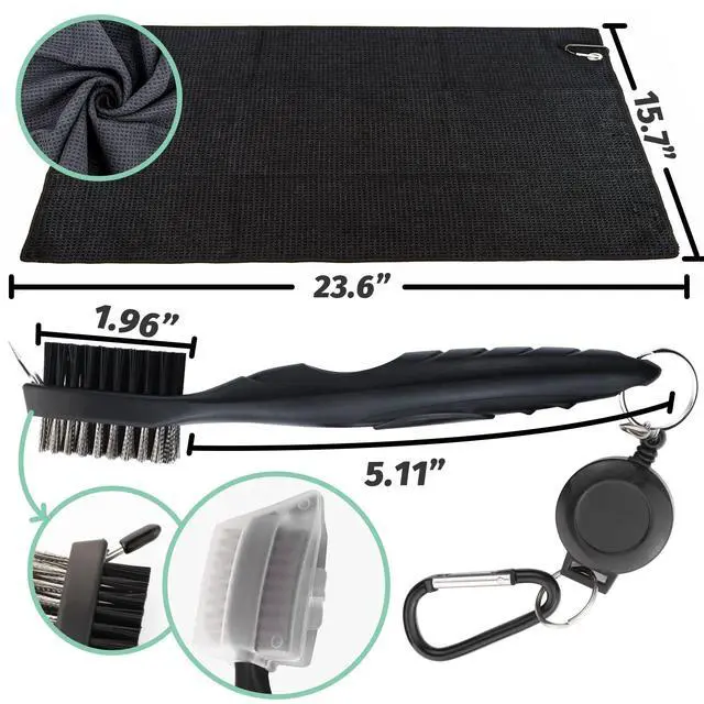 Alt view image 2 of 7 - Golf Essentials Kit, 29 in 1 Golf Club Cleaning Kit - Golf Towel, Golf Club Brush, Gift Golf Balls, Golf Line Stencils and Pens, Golf Tee and Markers, Golf Divot Repair Tool - Golf Accessories for Men