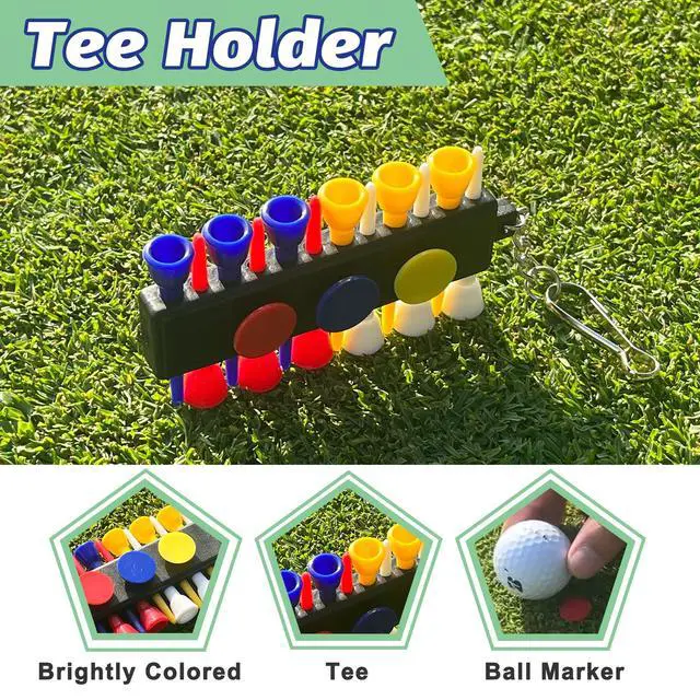 Alt view image 4 of 7 - Golf Essentials Kit, 29 in 1 Golf Club Cleaning Kit - Golf Towel, Golf Club Brush, Gift Golf Balls, Golf Line Stencils and Pens, Golf Tee and Markers, Golf Divot Repair Tool - Golf Accessories for Men