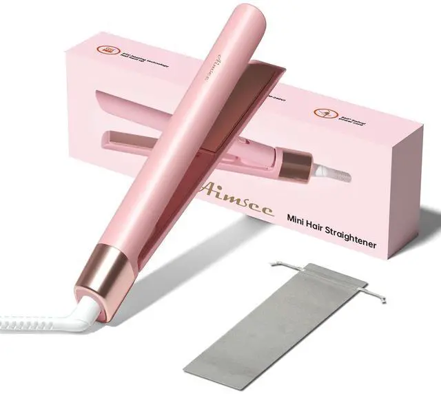 Main image of Mini Flat Iron 0.8 Inch Ceramic Mini Hair Straightener, Small Flat Irons for Short Hair, Curls Bangs, Dual Voltage for Travel,Dual Voltage for Worldwide Use(Pink)
