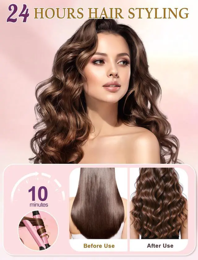 Alt view image 7 of 7 - Dual Voltage Travel Curling Iron 110-240V, 1 Inch Mini Curling Iron Travel Size with UK & EU Plug Adapters, Portable Curling Iron for Worldwide, 5 Heat Settings, Small Curling Iron for Short Hair