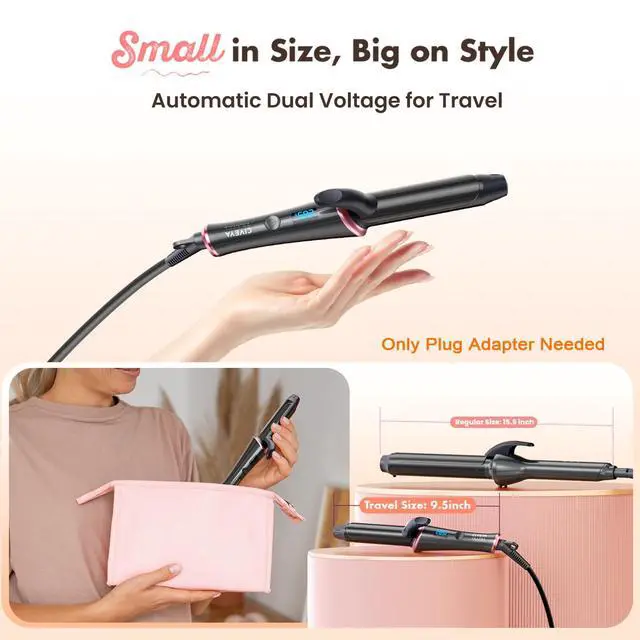 Alt view image 2 of 7 - Travel Mini Curling Iron for Short Hair 1 Inch