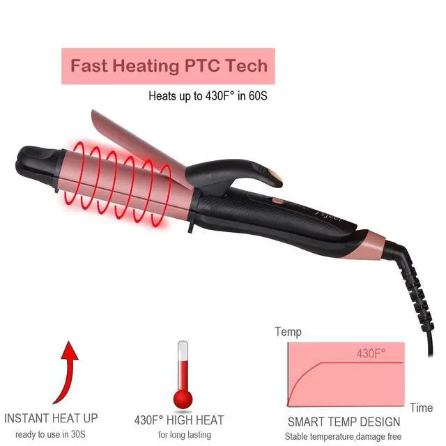 Alt view image 4 of 7 - 2 in 1 Travel Curling Flat Iron Dual Voltage Mini Hair Straightener and Curler (Rose Gold)