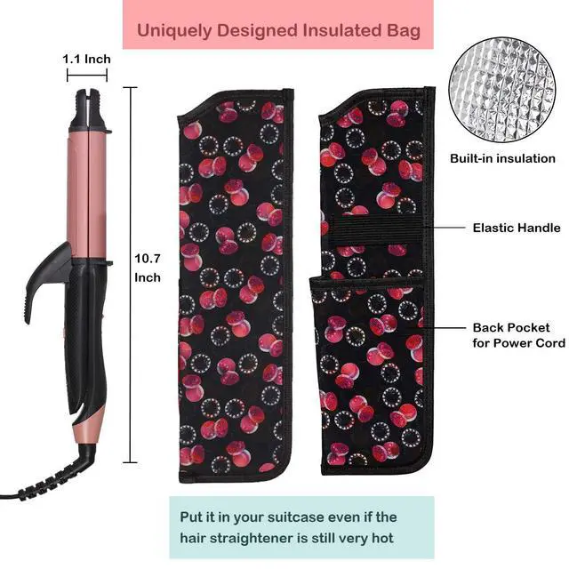 Alt view image 7 of 7 - 2 in 1 Travel Curling Flat Iron Dual Voltage Mini Hair Straightener and Curler (Rose Gold)