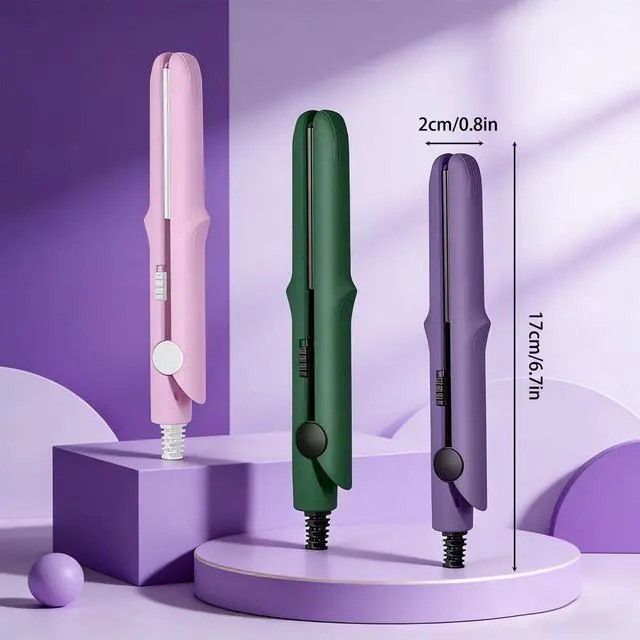Alt view image 2 of 7 - Devareon Mini Curling Iron, 2026 New Wondolla Curling Iron, Portable Travel Curling Wand Hair Straightener (Green)