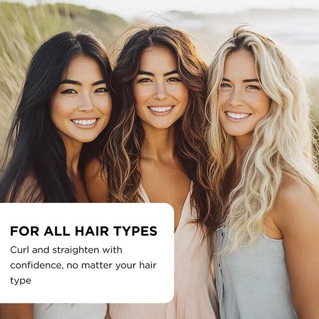 Alt view image 5 of 7 - Straightener Curling Iron Combo - Mini Flat Iron, Ceramic Hair Straightener and Curler Set - for All Hair Types - Dual Voltage - Travel Friendly - Pink