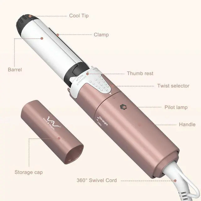 Alt view image 7 of 7 - Mini 2 in 1 Hair Iron Hair Straightener & Curler with Rotation Switch, 1 Inch Curling Iron Ceramic Flat Iron 400°F, Portable for Short Hair/Bobs/Bangs/Men, Travel Size Curling Wand Dual Voltage