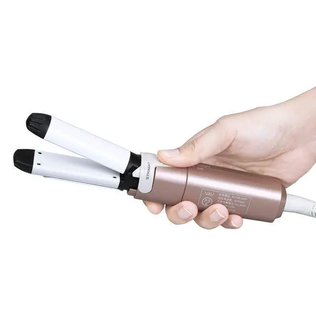 Alt view image 6 of 7 - Mini 2 in 1 Hair Iron Hair Straightener & Curler with Rotation Switch, 1 Inch Curling Iron Ceramic Flat Iron 400°F, Portable for Short Hair/Bobs/Bangs/Men, Travel Size Curling Wand Dual Voltage