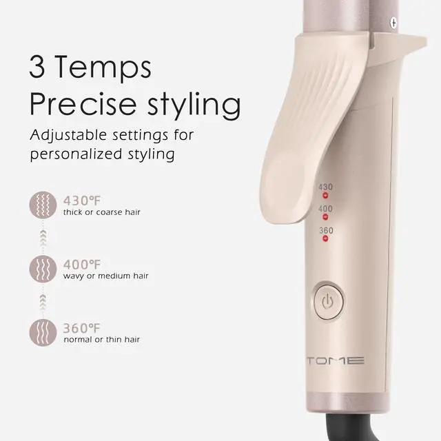 Alt view image 7 of 7 - Mini Curling Iron for Travel,Dual Voltage 120-240V, 30s Fast Heating, 3 Temps 360/400/430°F Digital Settings, Small Curling Iron for Short Hair,Tiny Curling Irons for Women