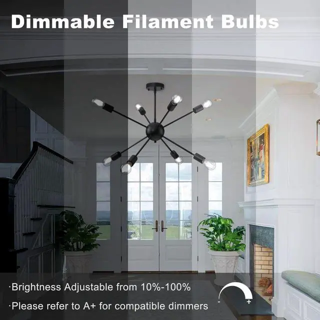 Alt view image 6 of 7 - 12 Pack A19 Vintage LED Edison Bulbs, Dimmable Light Bulb 60W Equivalent, High Brightness 5000K Daylight, Ultra-Bright, 8W E26 Standard Base, 800Lumens, CRI80+, Clear Glass Filament Bulb for Home