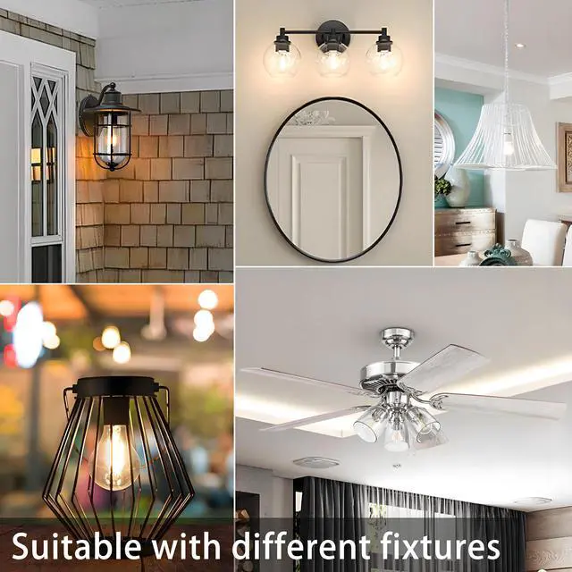 Alt view image 7 of 7 - 12 Pack A19 Vintage LED Edison Bulbs, Dimmable Light Bulb 60W Equivalent, High Brightness 5000K Daylight, Ultra-Bright, 8W E26 Standard Base, 800Lumens, CRI80+, Clear Glass Filament Bulb for Home