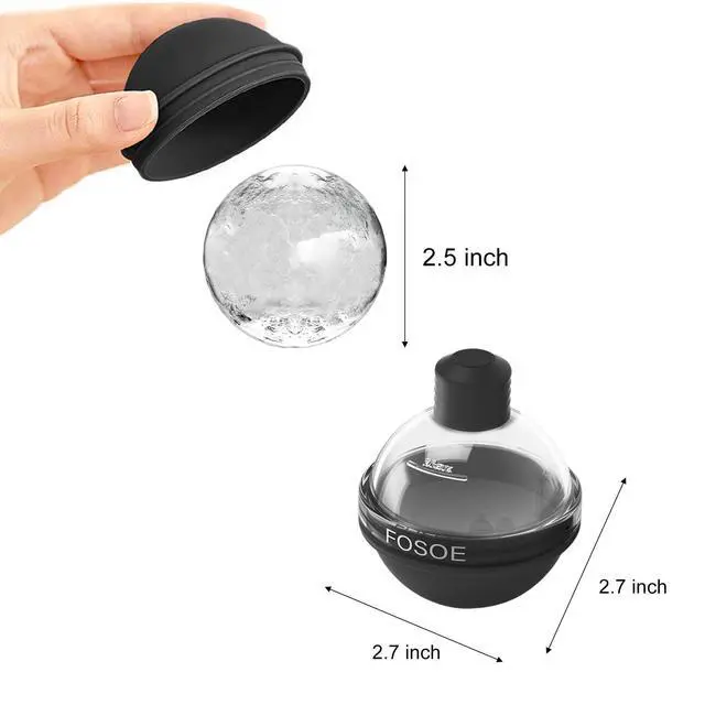 Alt view image 2 of 7 - Silicone Ice Ball Molds for Whiskey - Set of 4 Round Makers with Lids for Cocktails, Bourbon, and Drinks