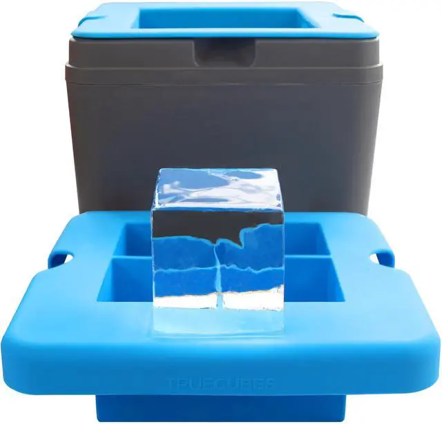 Main image of Crystal Clear Ice Cube Maker, 4 Large 2"x2"x2" Ice Cubes for Cocktails and Drinks, Silicone Mold for Pure, Bartender-Quality Ice - Great for Hosting and Entertaining, Whiskey Gifts for Men