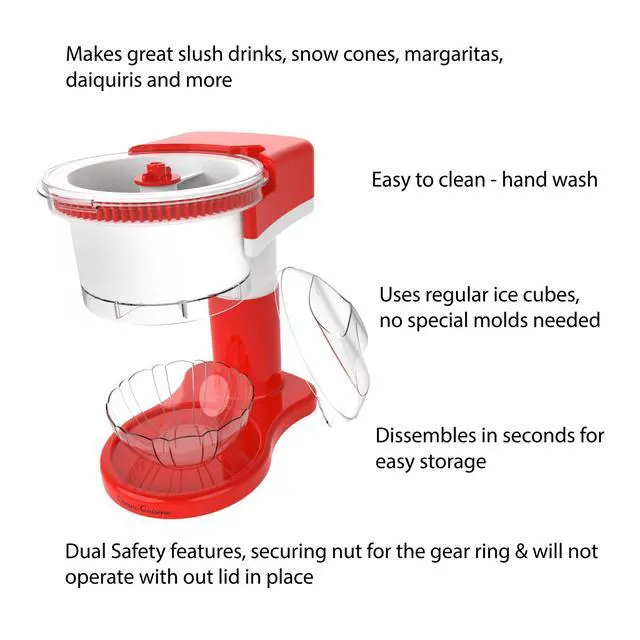 Alt view image 3 of 7 - Shaved Ice Maker- Snow Cone, Italian Ice, and Slushy Machine for Home Use, Countertop Electric Ice Shaver/Chipper with Cup