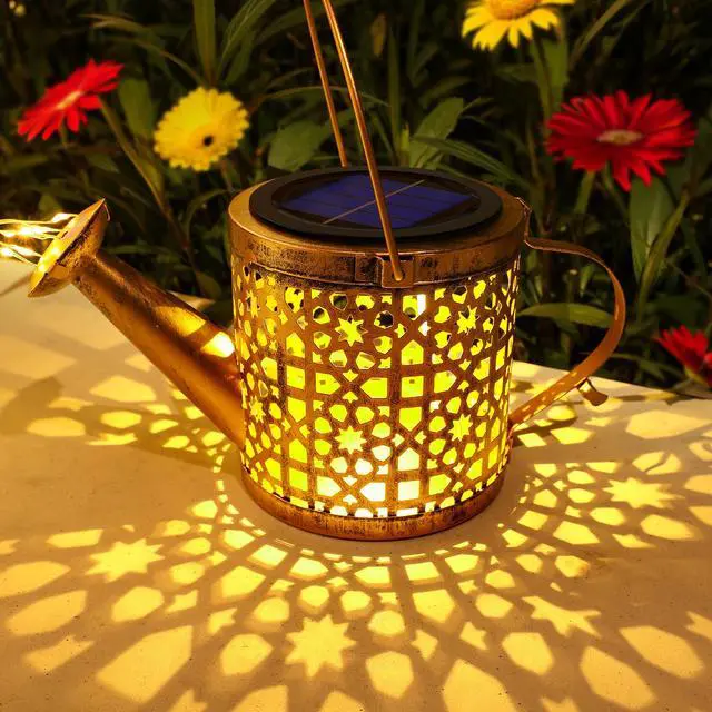 Alt view image 2 of 7 - Solar Watering Can Lights Waterproof, Solar Lights Outdoor Decorative Garden Decor Metal Hanging Lights for Outside Patio Pathway Yard, Christmas Birthday Gardening Gifts